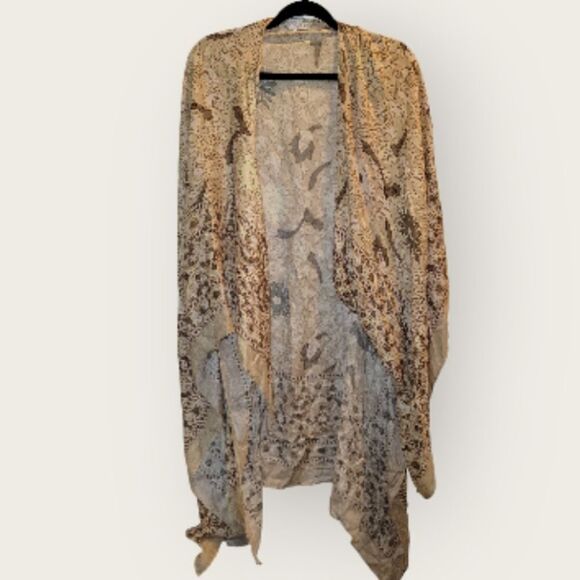 Free People Magic Dance Kimono Latte Combo One Size - Picture 4 of 10